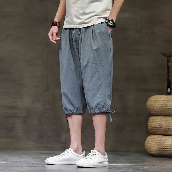 

new 2021 summer calf's cotton streetwear joggers manly fashionable loose sweatpants 5xl male pants 51m2, Black