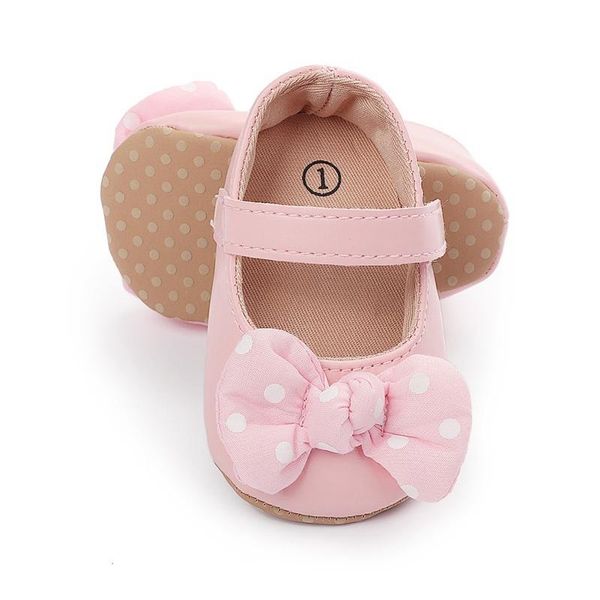 

first walkers baby girls pu leather bow princess shoes born infant lovely bowknot non-slip kids children crib