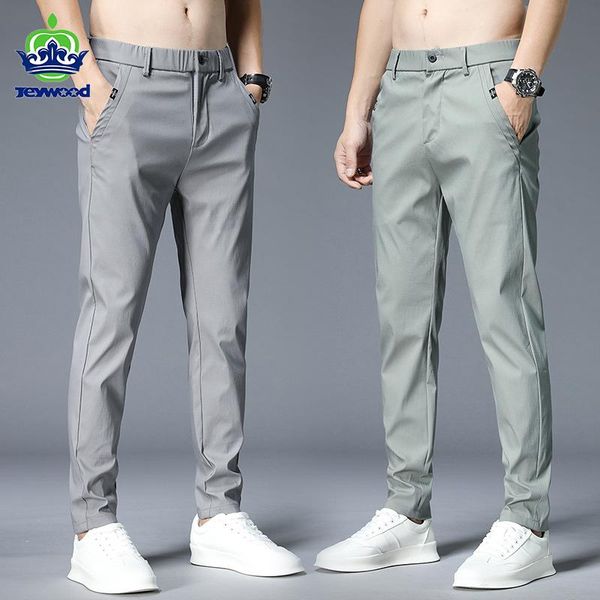 

men's pants thin casual men 4 colors classic style fashion business slim fit straight cotton solid color brand trousers, Black