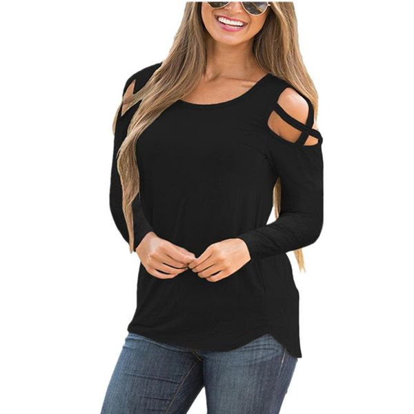 

women's t-shirt autumn winter v-neck fashion casual women solid slim long sleeves loose plus size tees, White