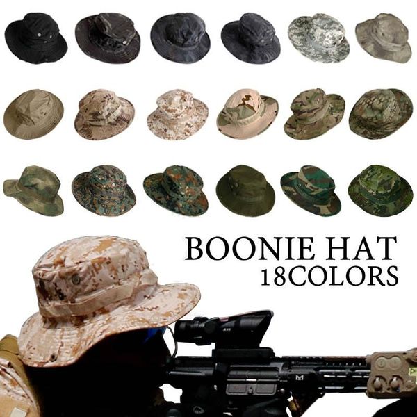 

new camouflage tactical cap boonie hat us army caps camo men outdoor sports sun bucket cap fishing hiking hunting hats, Black;white