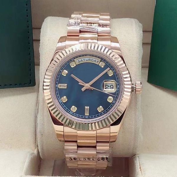 

41mm men's watch mens automatic mechanical watches men stainless steel folding buckle sport waterproof business wistwatch fashion star&, Slivery;brown