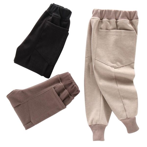 

boy girl pants pockets sweatpants for girls mid wiat children boy pants spring autumn girl clothes, Blue
