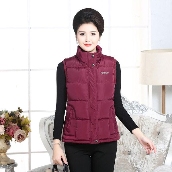 

women's vests 2021 women vest winter warm plus size 5xl down cotton padded jacket female veats stand collar sleeveless waistcoat x519, Black;white