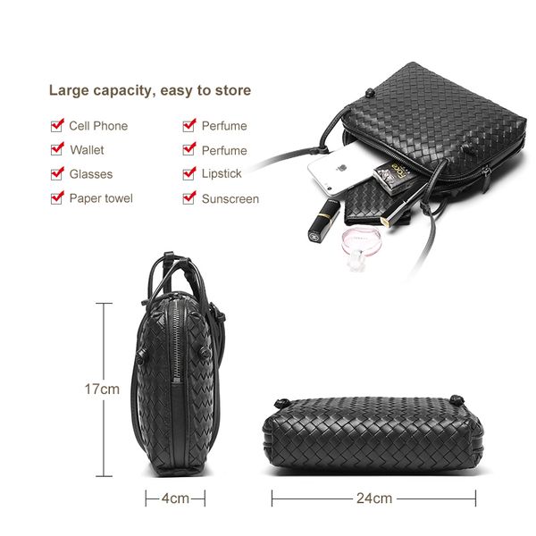 

leather women's shoulder bag luxury brand fashion woven simple shell messenger 100% sheepskin 2021 new 27k