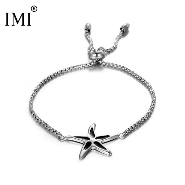 

charm bracelets five pointed star bracelet female titanium steel, Golden;silver