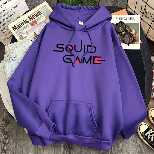 

men's hoodie, korean tv squid printed casual wear, pocket, hip-hop casual wear, winter cloth, Black