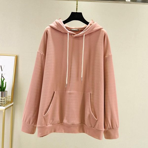 

women's hoodies & sweatshirts 2021 women's solid color stand-up collar hooded sweater women loose pullover long sleeve gray22, Black