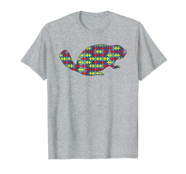

beaver autism awareness kids rodent kit puzzle day mom gift t-shirt, White;black