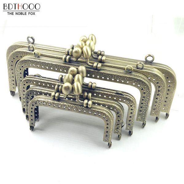 

bag parts & accessories 10pcs 8.5/10.5/12.5/15/18/20cm clutch purse frame handle coins bags part metal kiss clasp lock handbags, Black