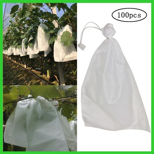 

100pcs nonwoven fruits plant nursery bags plant grow bags drawstring seedling pots planting for grapes gardening