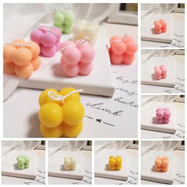 

1pcs soy wax candle cute little cube geometry candle oil wax smokeless home home party decor for wedding candl v3v4