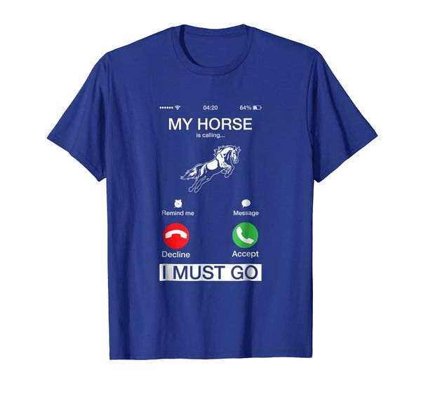 

my horse is calling and i must go funny phone screen t-shirt, White;black