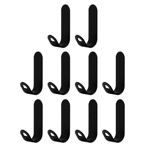 

hooks & rails 10pcs household punch-adhesive useful clothes hat (black)