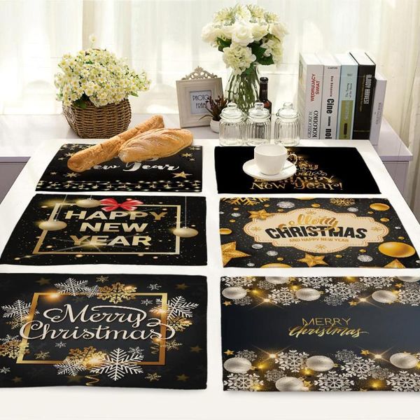 

mats & pads christmas carnival snowman tree printed cotton and linen western placemat rectangle