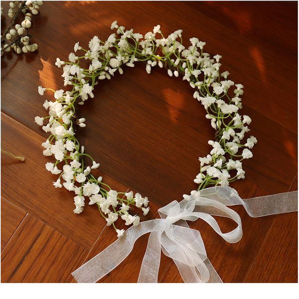 

breathable white flower crowns tiaras hairbands romc sweet gardland women wedding hair accessories for bride bri qylfqg