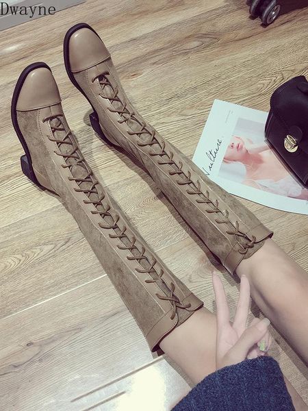 

boots autumn 2021 korean version of the net red retro knee-high women's thick with knight slimming machine, Black