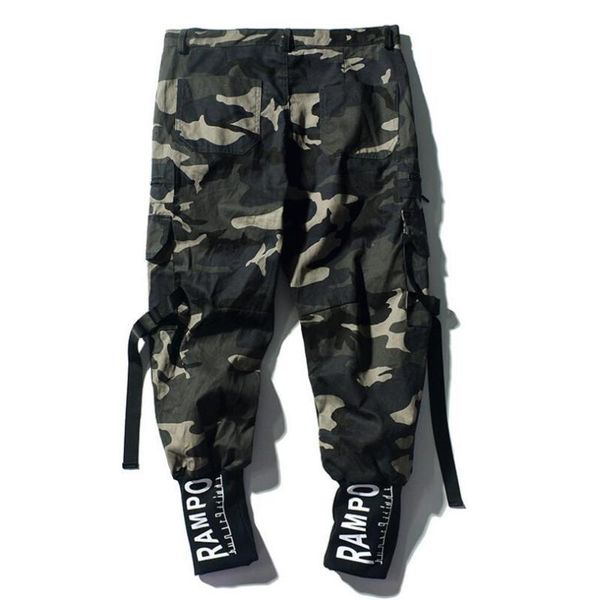 

new men's camouflage beam pants japanese style tide brand overalls korean version of loose ins casual pants trend male, Black