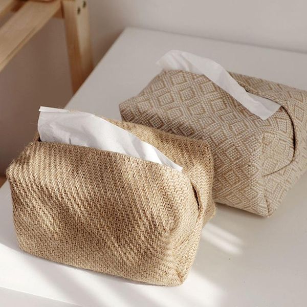 

tissue boxes & napkins creative storage for paper home living room dining table natural cotton linen rectangular box cover decor