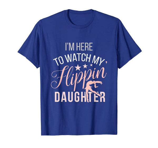 

i'm just here for my flippin' daughter gymnastics mom shirt, White;black
