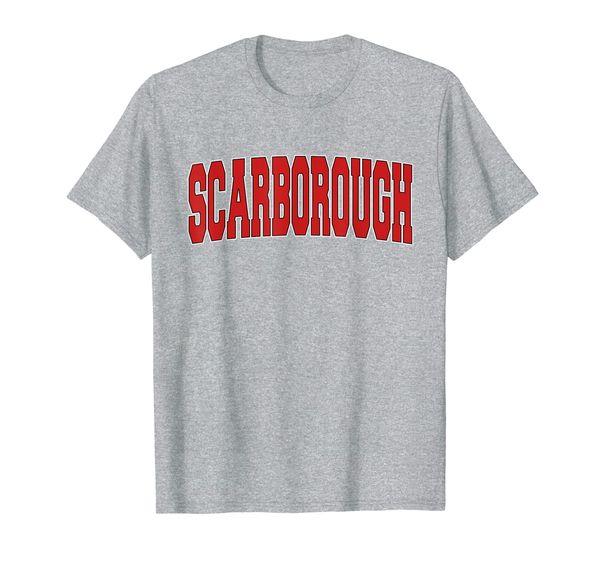 

scarborough varsity style vintage retro uk sports t-shirt, White;black