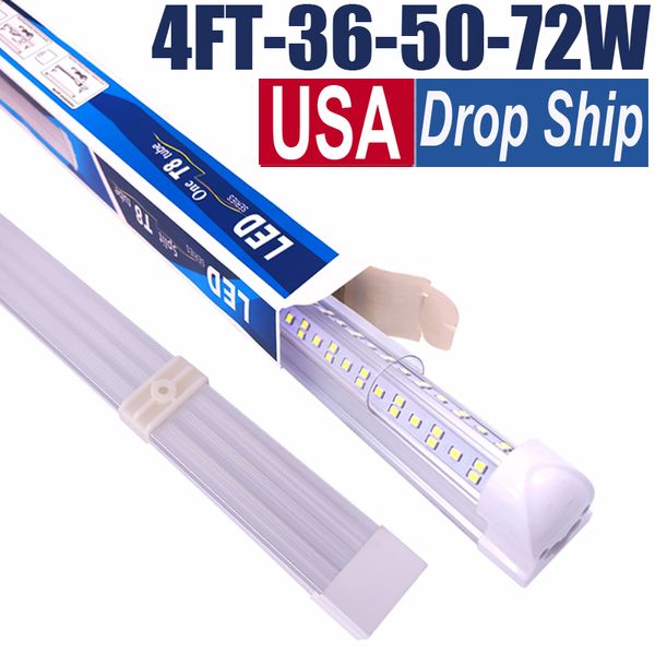 48 LED Işık 4ft T8 Soğuk Beyaz Entegre Tüp Işıkları Ampul, 4 '36W 50W 72W, 150 W Eşdeğer Dükkan Aydınlatma, 6500 K Bağlantı Soğutucu Kapı Lambası, AC85-277V Paket 25 adet