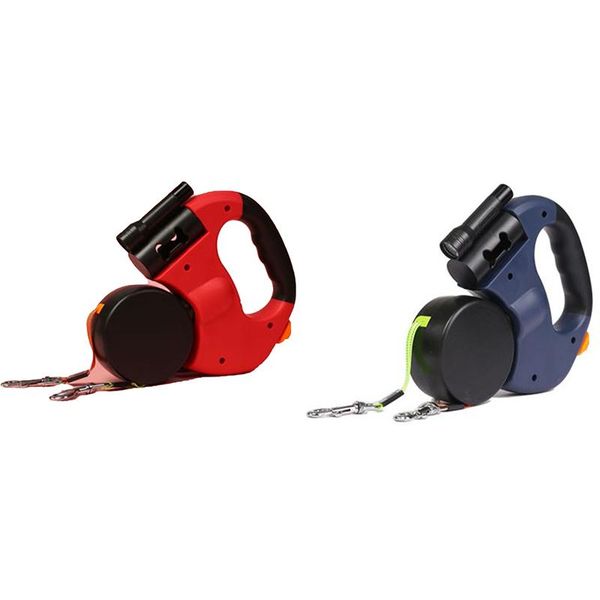 

pet traction rope pet extendable double headed dog rope with led hand holding 360 degree rotation dog