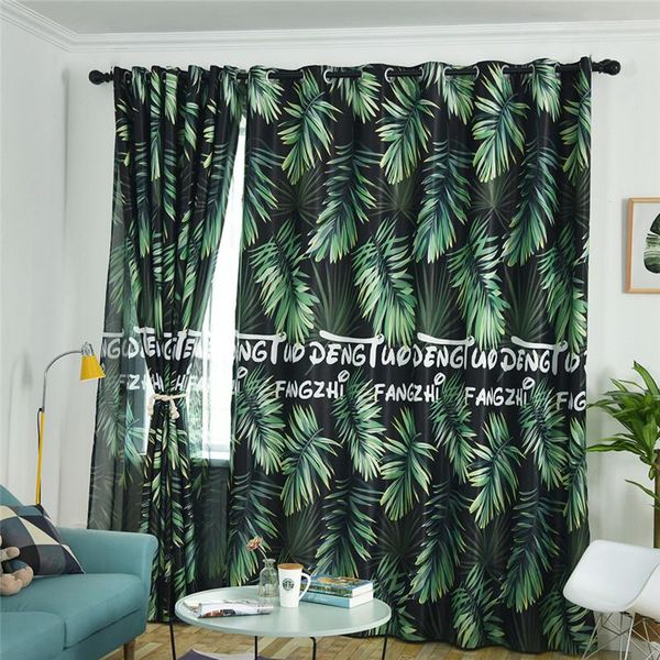 

curtain & drapes green leaf black out curtains for living room window door jinya home decor polyester fabric bedroom kitchen el thermal insu
