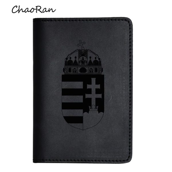 

card holders hungary passport engraved name men travel wallet gift real leather simple case picture, Brown;gray