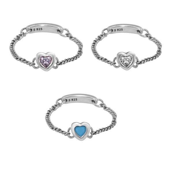 

cluster rings 3 color spirited heart ring silver woman for jewelry making 925 original make up gift, Golden;silver