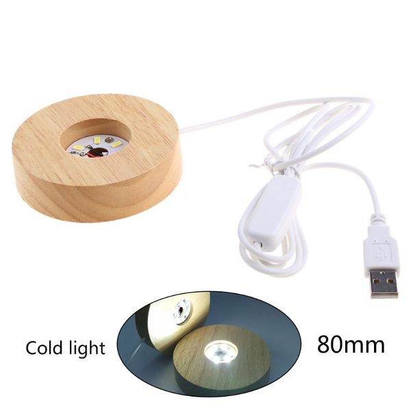 

lamp holders & bases wooden 3d night light round base holder led display stand for crystals glass ball illumination lighting accessories