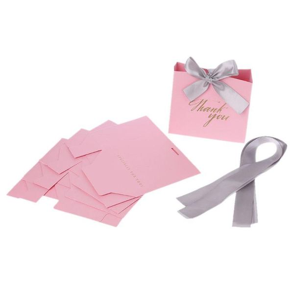 

gift wrap 5pcs thank you paper candy chocolate cake boxes package bag wedding party favors with ribbon