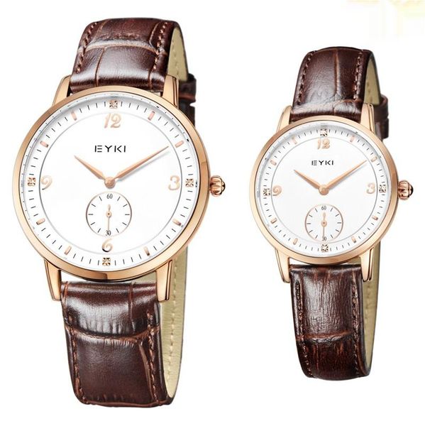 

wristwatches quartz watch couple simple diamond ladies slub men's, Slivery;brown