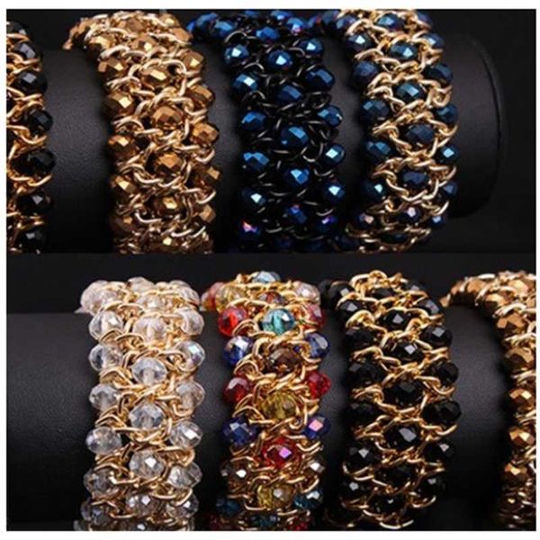 

2pcs/lots noble colorful diamond crystaln beads women's bracelet up-market products nn, Black