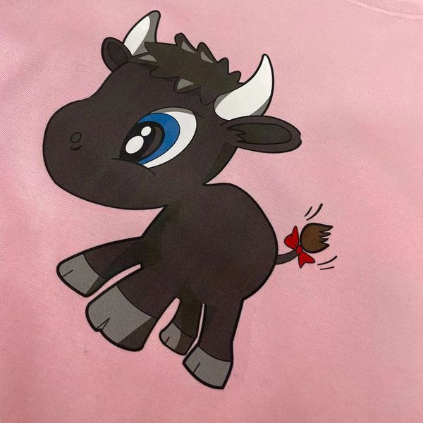 

2021 new front and back calf paris t-shirt year of the ox limited men's and women's short sleeve animal t-shirtng7z, White