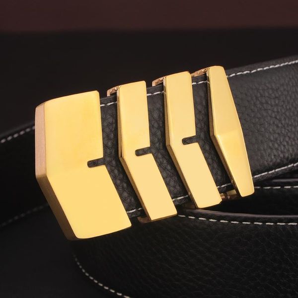 

belts steel buckle belt men cow genuine leather designer 3.8cm wide waist strap fashion cintos masculinos cowskin, Black;brown