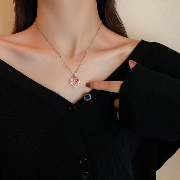 

pendant necklaces design heart necklace jewelry pink, Silver