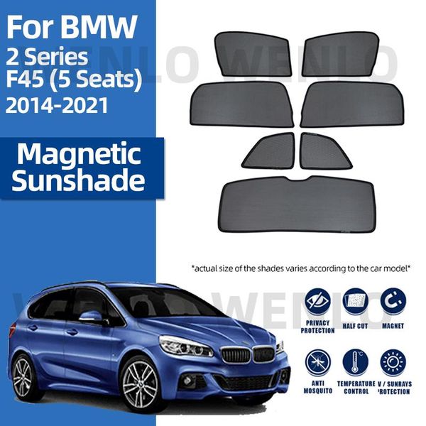 

car sunshade for 2 series f45 2014-2021 solar auto protection sidescreen magnetic curtain sunscreen mesh windscreen rear