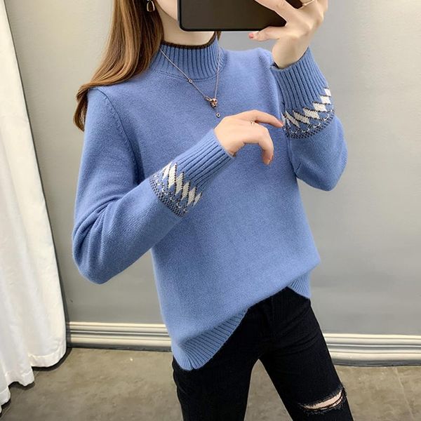 

women's sweaters pullover women sweater long sleeve knitted loose plus size jumper, White;black