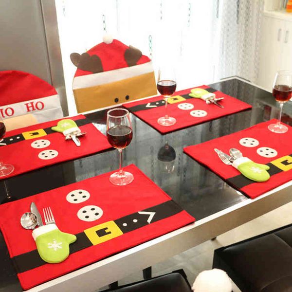 

decorations deskdecoration new table knife and fork mat christmas household products