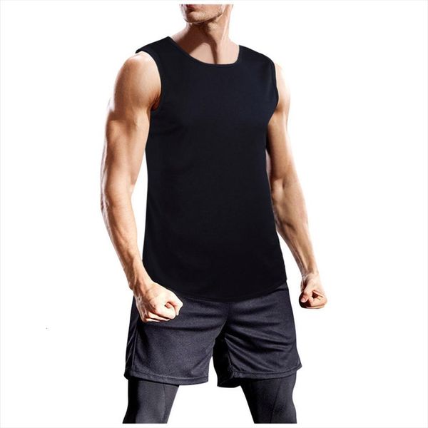 

gyms workout sleeveless tank men fitness muscle solid bodybuilding tight drying sportwear vests, White;black