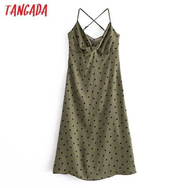 

women chic fashion side zipper midi dress vintage backless thin straps female dresses vestidos qn77 210609, Black;gray