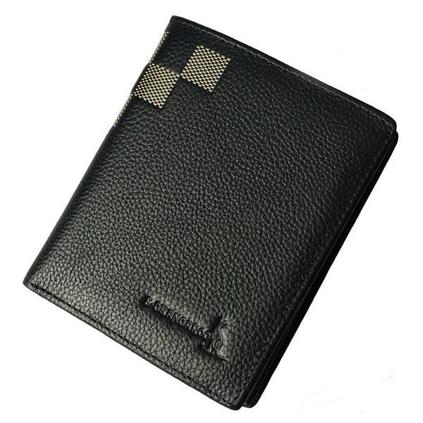 

wallets genuine leather men wallet first layer of cowhide luxury male short holder fashion man soft money bag clips, Red;black