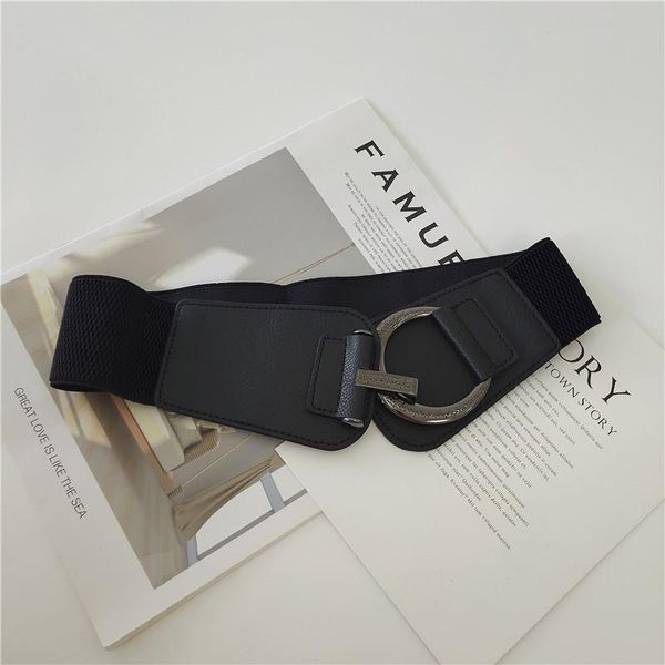 

belts women's wide elastic stretch waist belt for dress, Black;brown