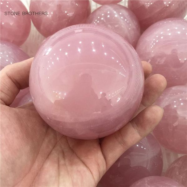 

decorative objects & figurines 4-10cm natural pink rose quartz crystal healing ball massaging stone home decoration exquisite collect souven