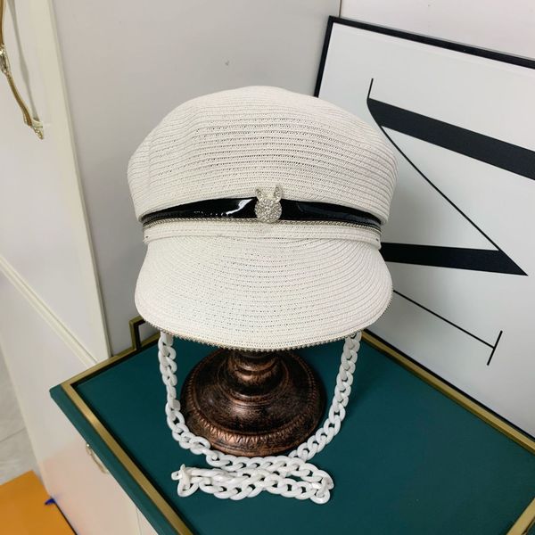 

2021 new women straw sun fashion chain visor spring summer hats caps phe1, Blue;gray