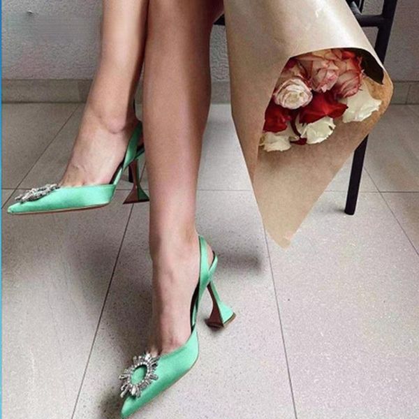 

sandals fashion high heels gladiator woman 2021 star style women elegant pointed toe slingback summer office lady shoes, Black