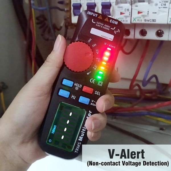 

multimeters adm92cl pro 6000 counts multimeter digital true rms auto-range voltage temp diode continuity tester tn99