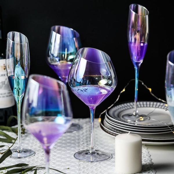 

hip flasks colored slanting wine glasses wineglass cup decorations for home wedding bar el party decoration