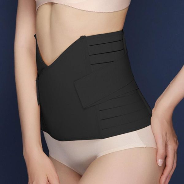 

women's shapers postpartum support back pain body shaper corset women belly belt waist trainer high elastic multifunction prevent hunch, Black;white